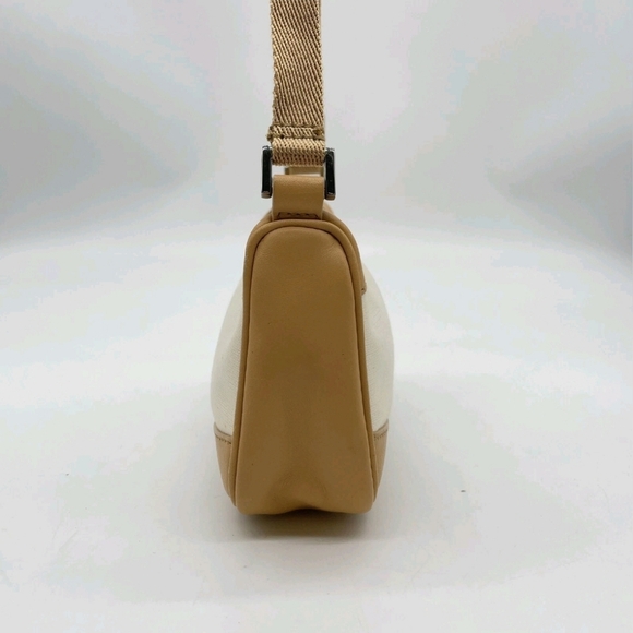 Flash Sale Auth Gucci GG Plate Canvas Leather Beige WhiteMini Pouch BAG - Picture 5 of 16